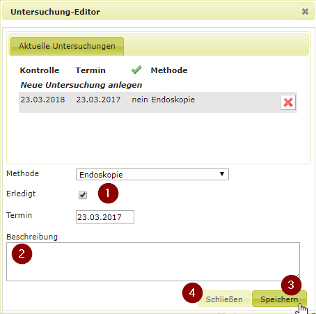 Eingehende Untersuchung Dokumentieren