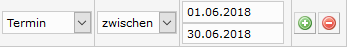 Filterzeile Termin Zwischen