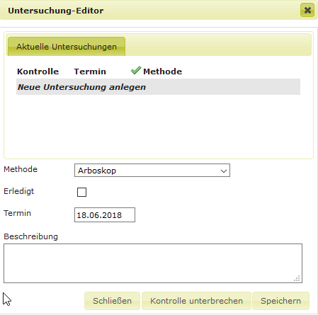 Kontrolle Eingehende Untersuchung