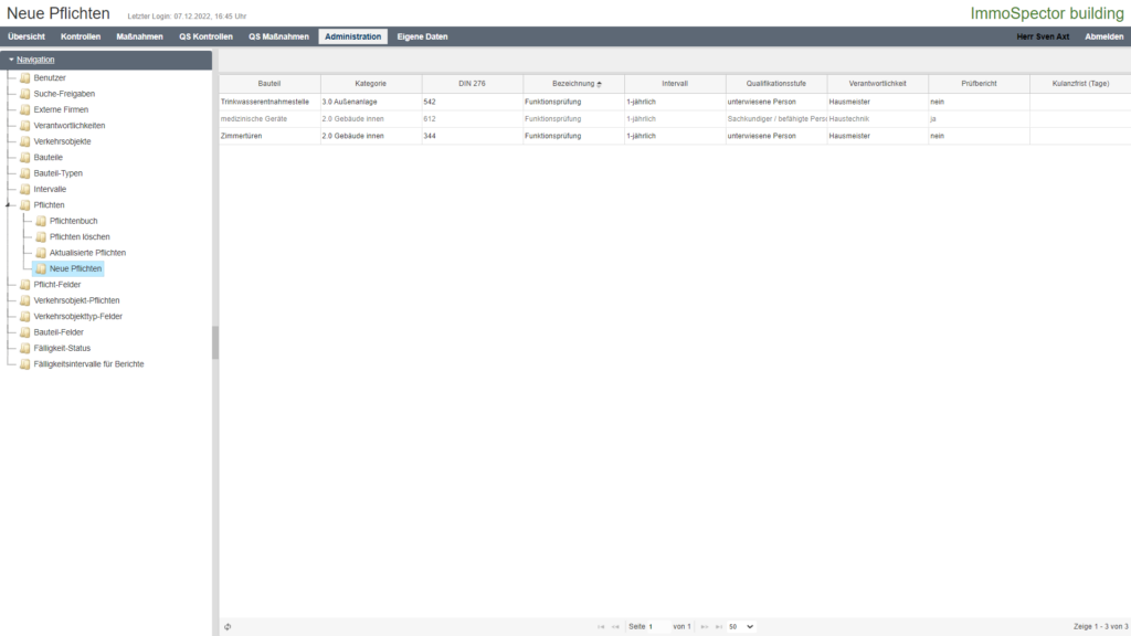Building Web Deaktivieren Status Report Aktualisierte Und Neue Pflichten Screen 1